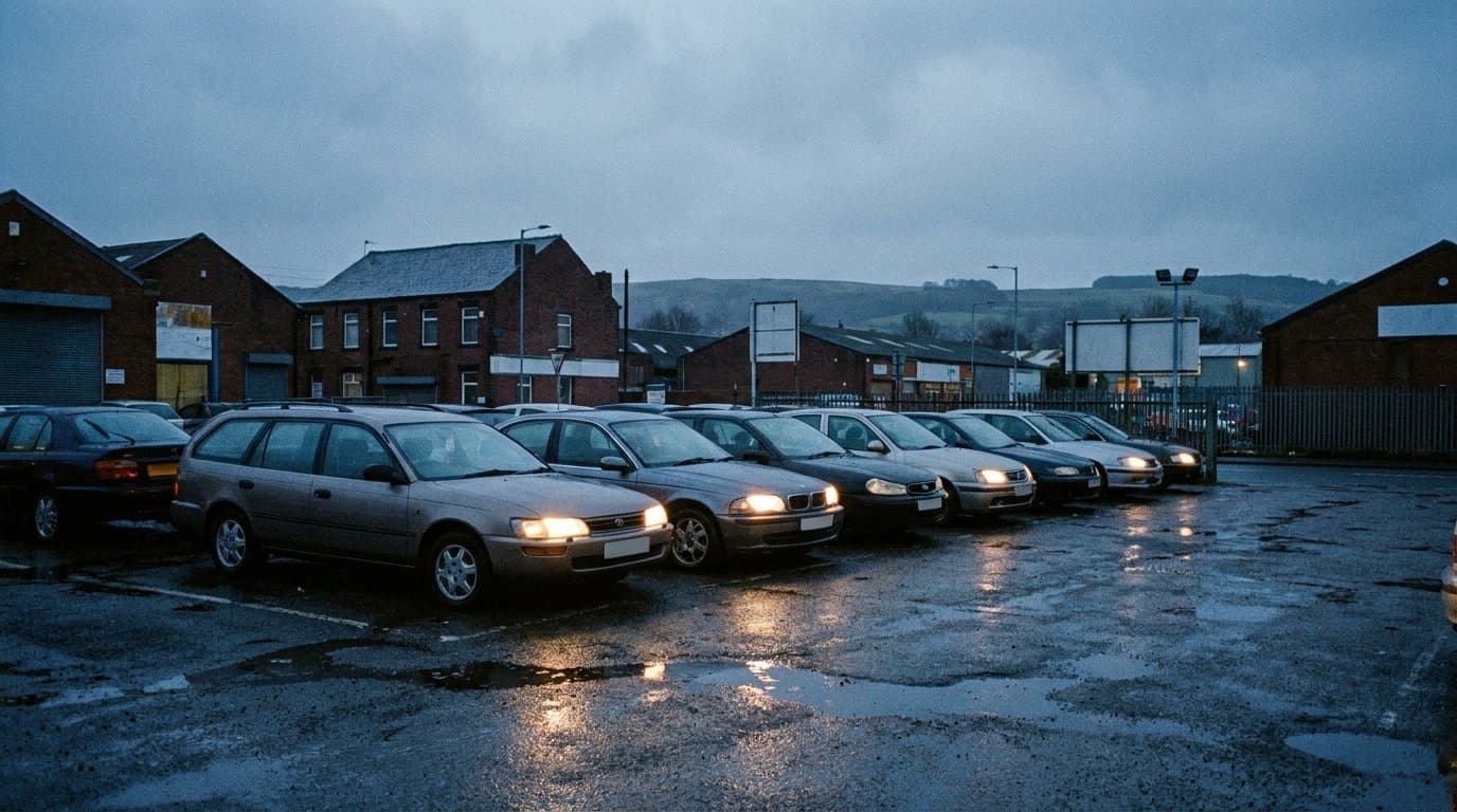 A used-car dealership